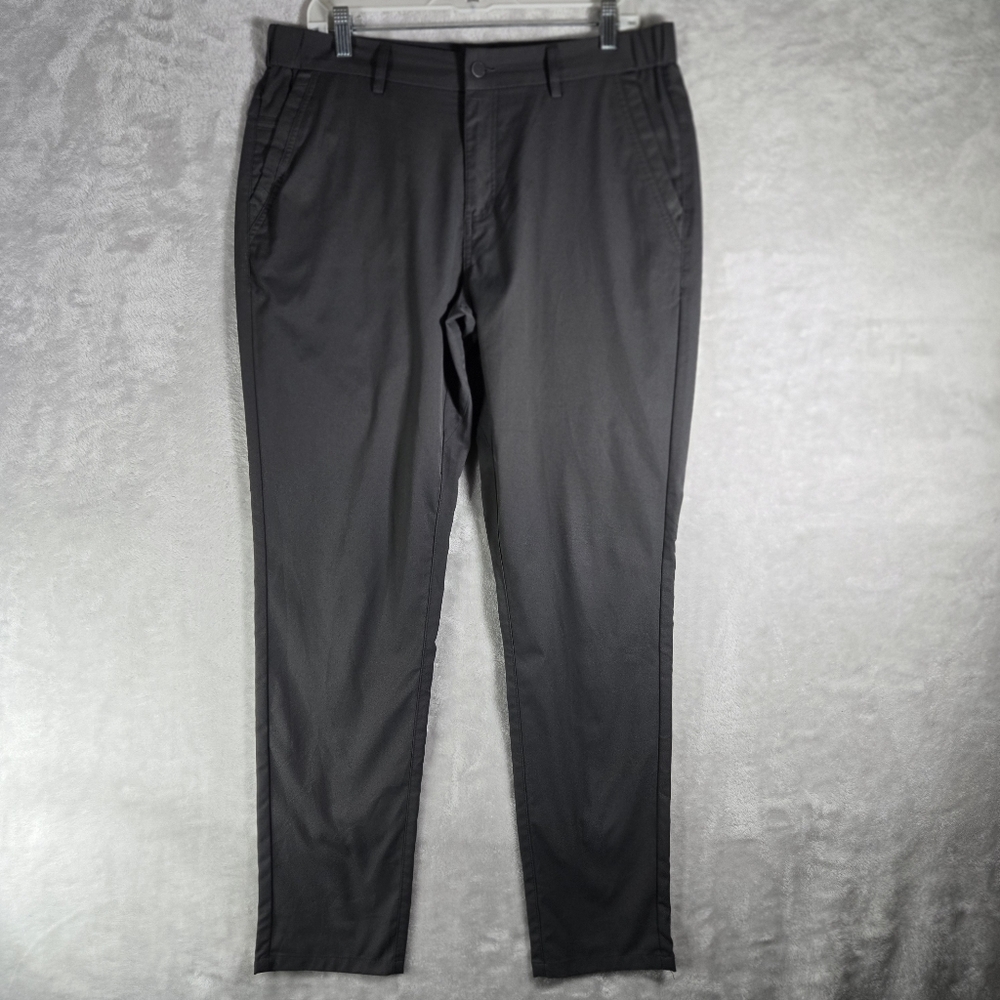 Jack Archer Mens Performance Pants 34x32 Charcoal Flat Front Chino Golf Pocket